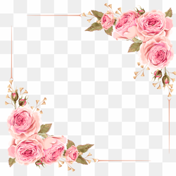 Corner flowers, corner roses, rose frame, png
