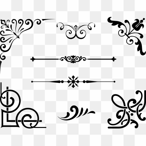 Corners, Dividers, Flourishes, Corner, Border, Frame, Design, Wedding, Floral, Engagement