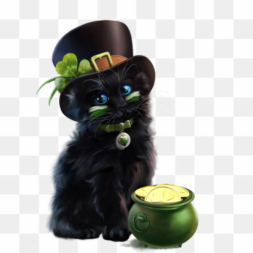 Cat Kitten Art, st patrick\'s day, animals, cat Like Mammal, carnivoran png