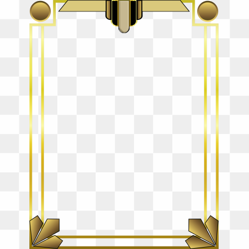 Art Deco Frame PNG Isolated HD