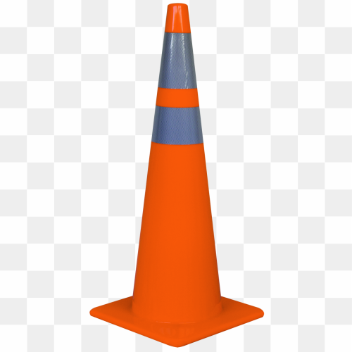 Traffic Cone Transparent Isolated Background