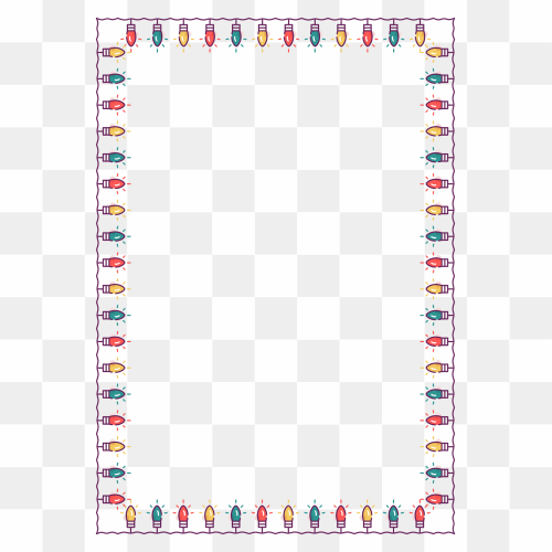 Christmas Lights Frame PNG Isolated File