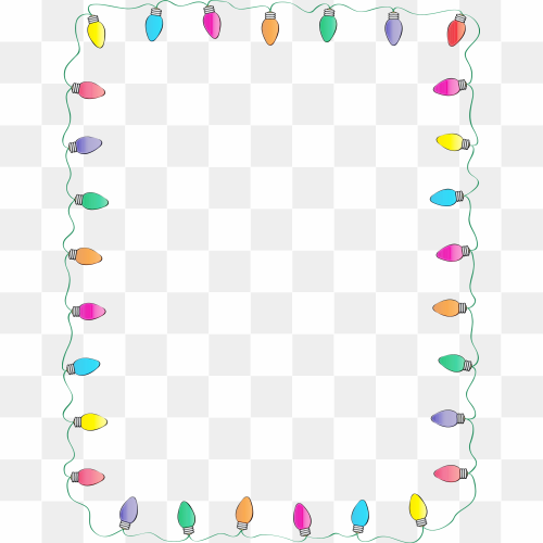 Christmas Lights Frame PNG Isolated HD