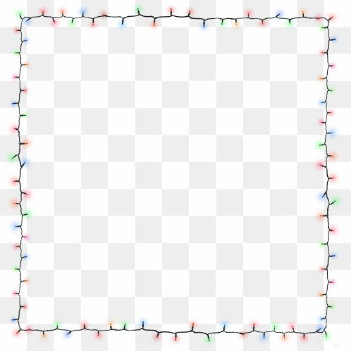 Christmas Lights Frame PNG Isolated Image