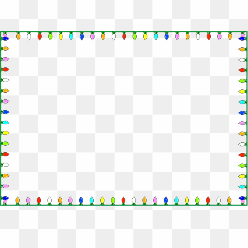 Christmas Lights Frame PNG Isolated Pic