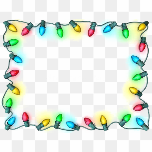 Christmas Lights Frame PNG Photos