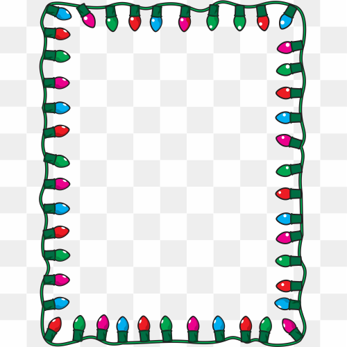 Christmas Lights Frame PNG Picture