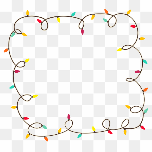 Christmas Lights Frame Transparent PNG