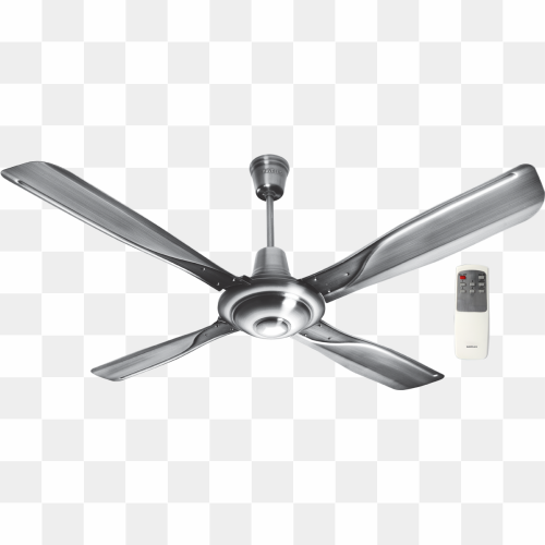 White celling fan with remote