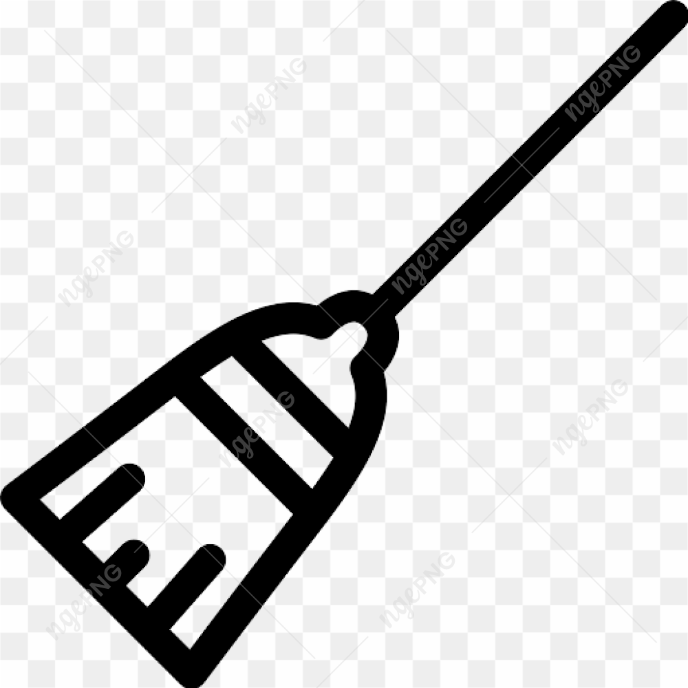 Black Broom Vector PNG Clipart