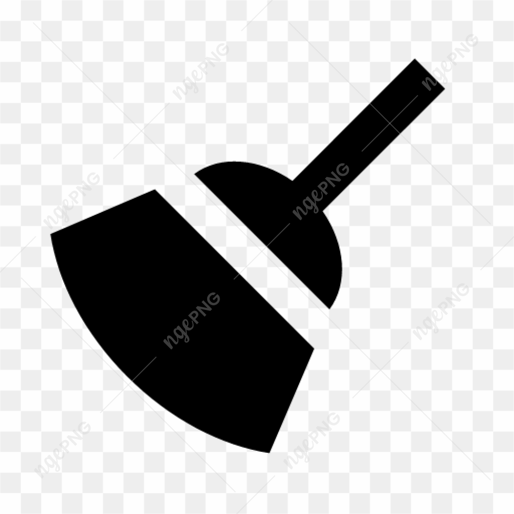 Black Broom Vector PNG File