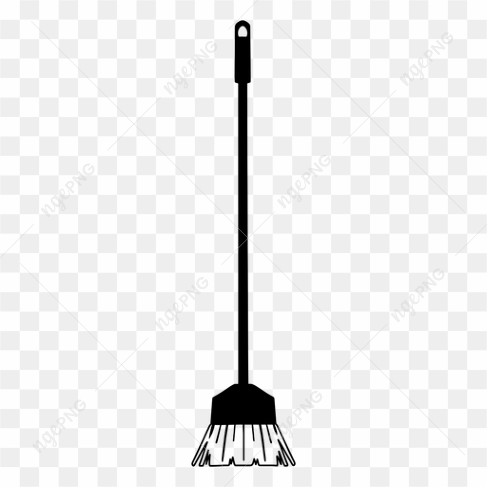 Black Broom Vector PNG Transparent Image