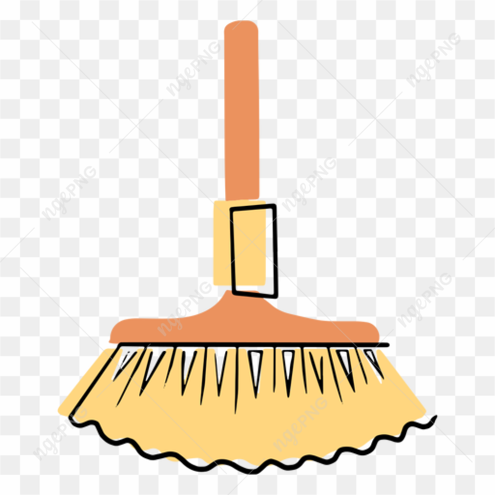 Vintage Broom Vector PNG Image
