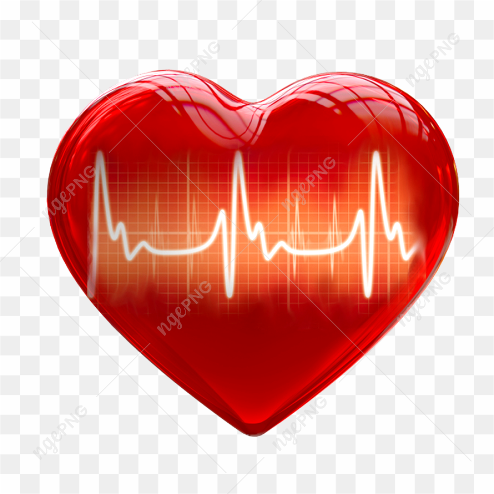 3D Red Heart PNG Clipart