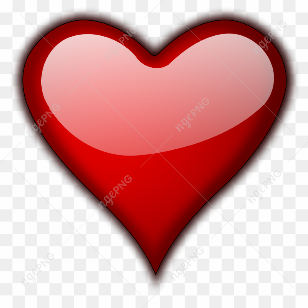 3D Red Heart PNG HD
