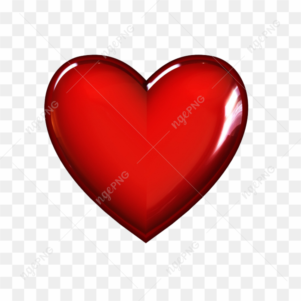 3D Red Heart PNG Transparent Image