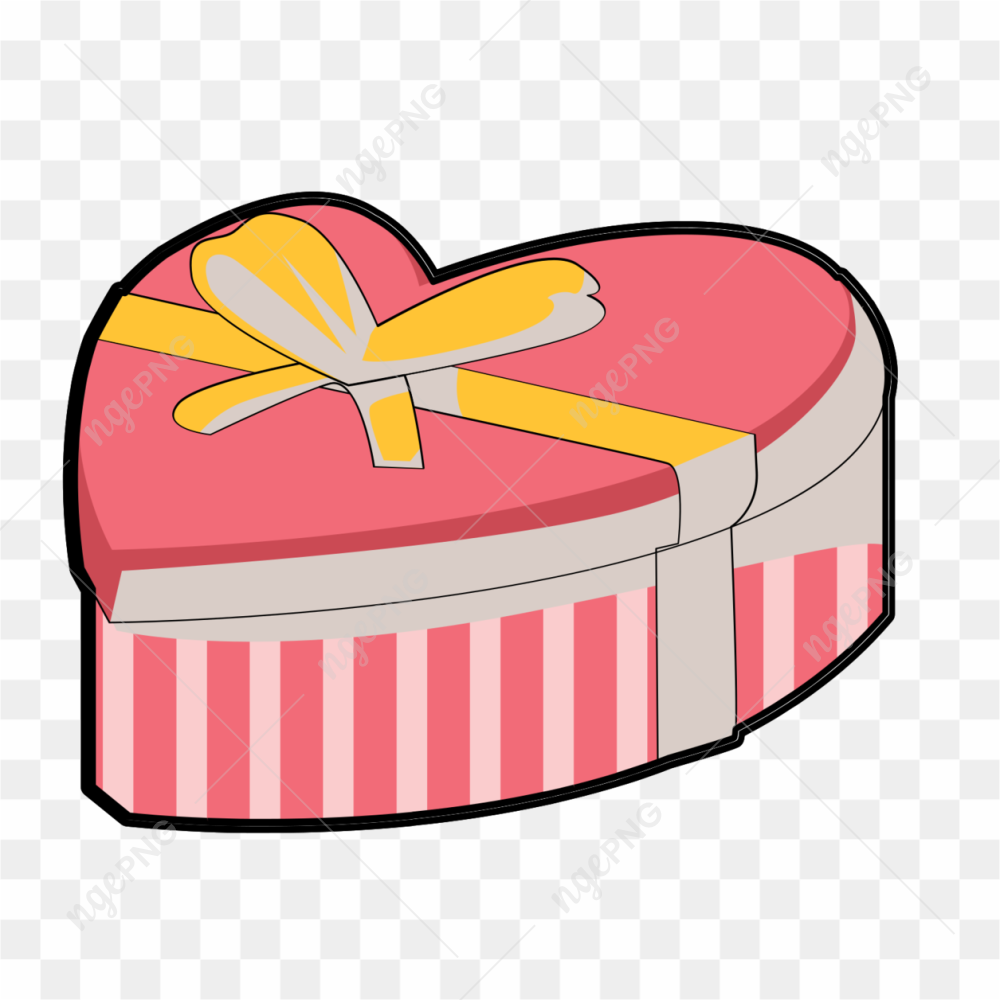 Gift Heart Box PNG Image