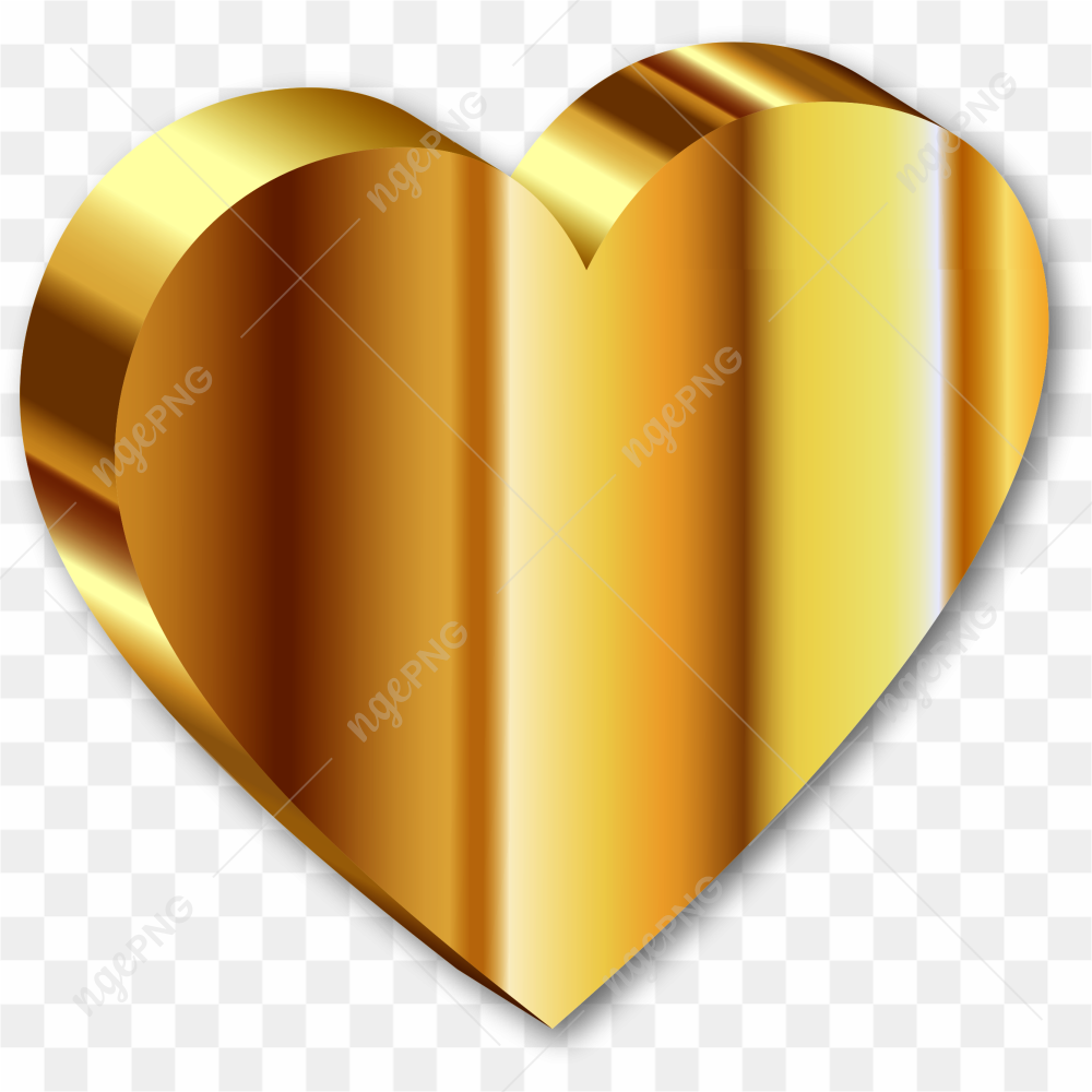 Abstract Gold Heart PNG Image