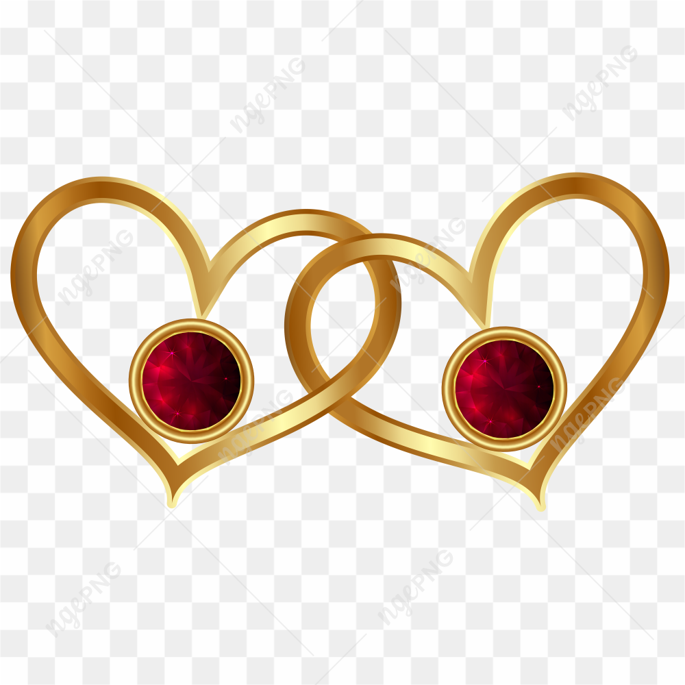 Abstract Gold Heart PNG Transparent Image