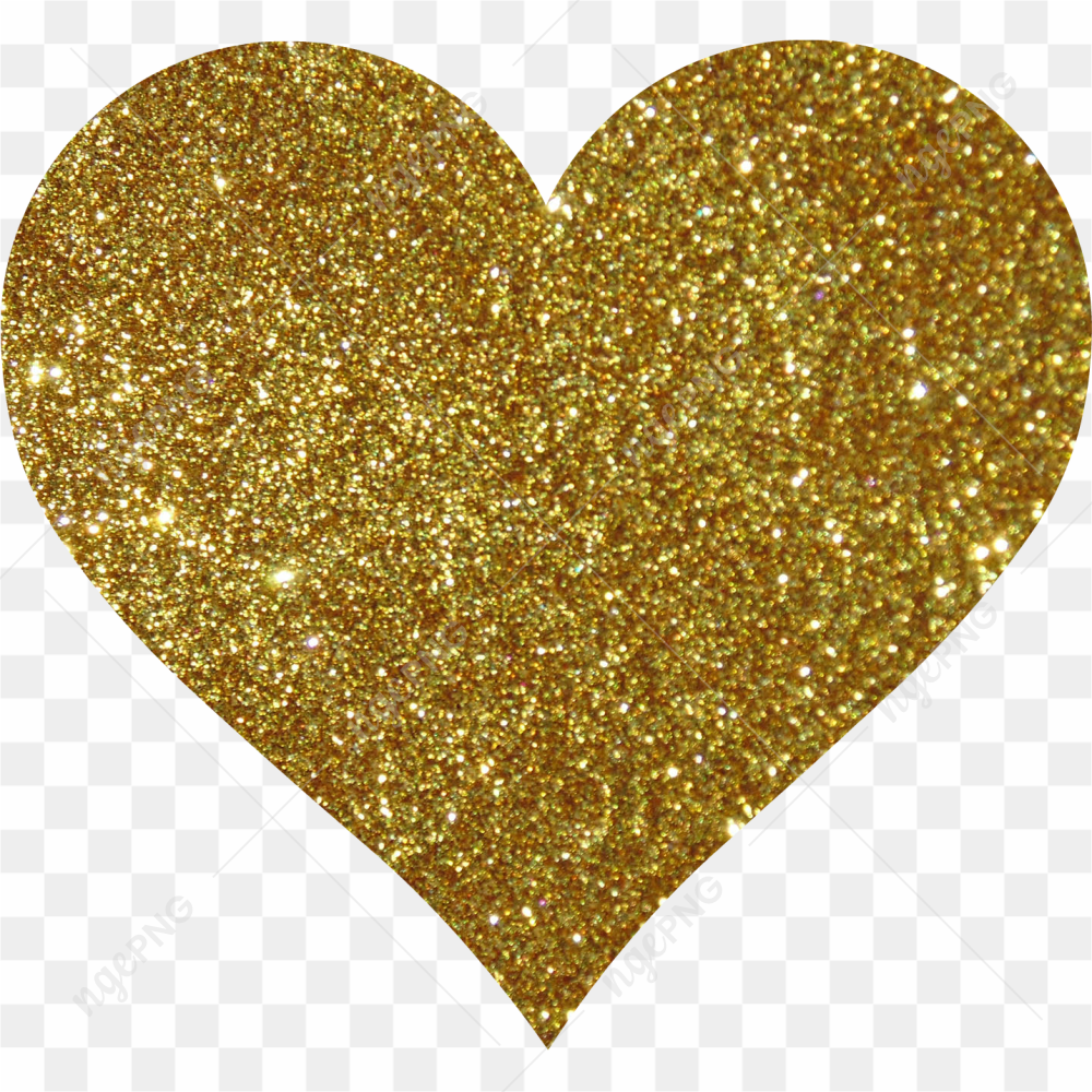 Glitter Gold Heart PNG Clipart