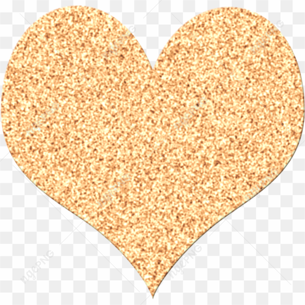 Glitter Gold Heart PNG File