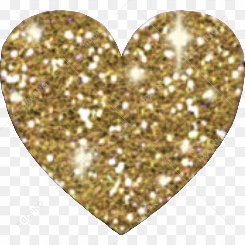 Glitter Gold Heart PNG Photos