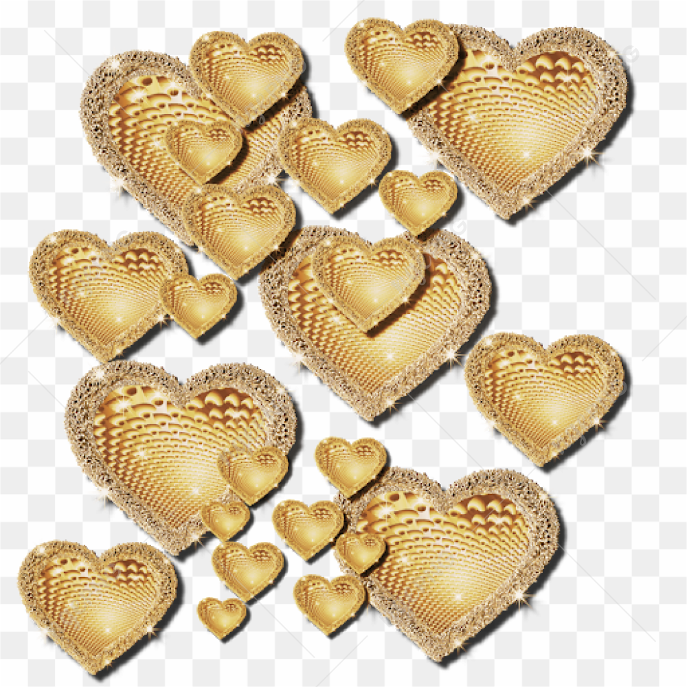 Glitter Gold Heart Transparent PNG