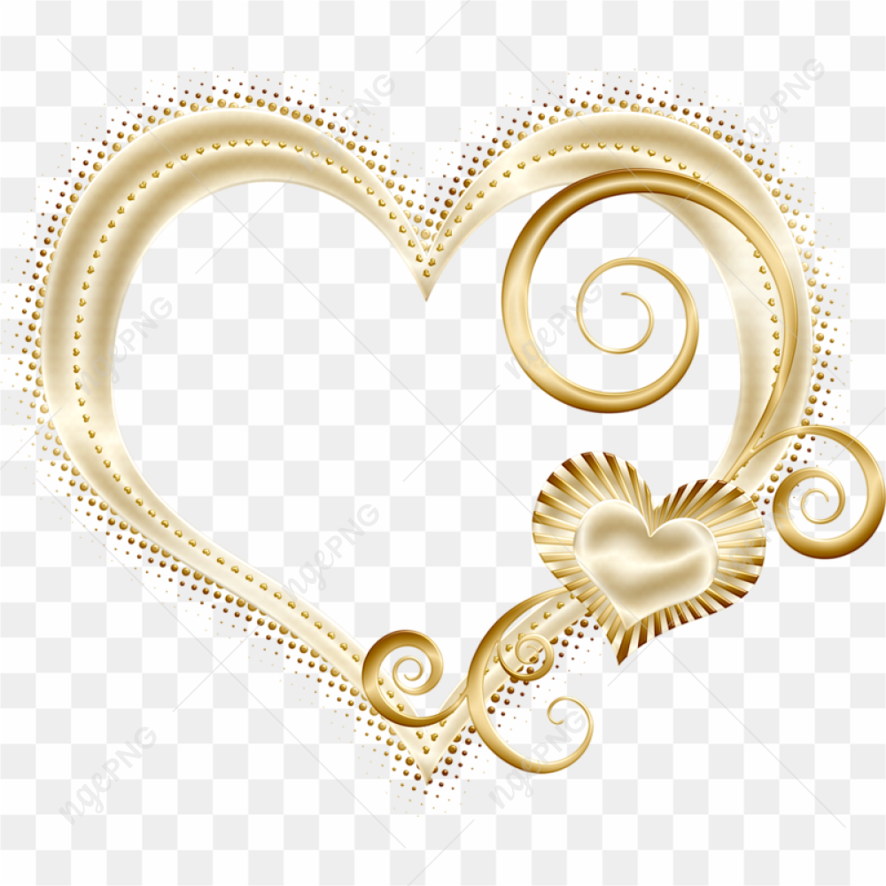 Gold Heart PNG Image