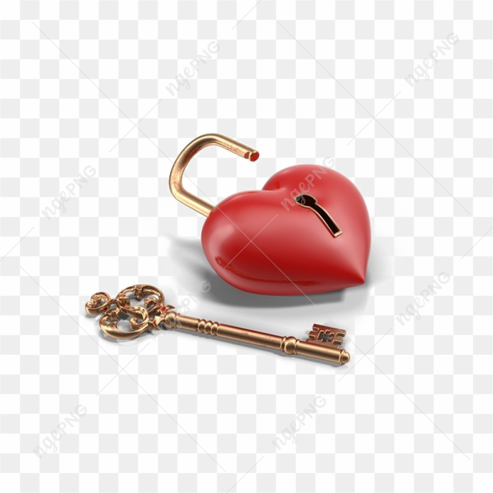 Heart Key PNG HD