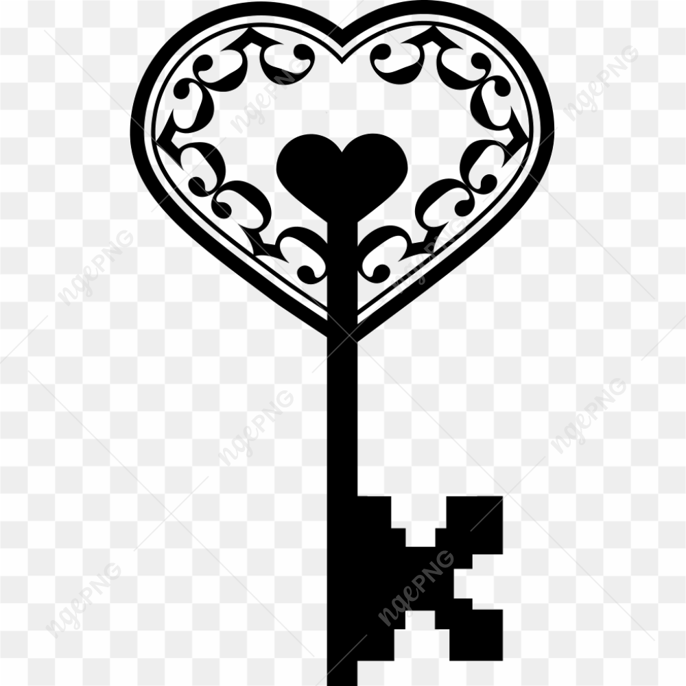 Heart Key PNG Photo