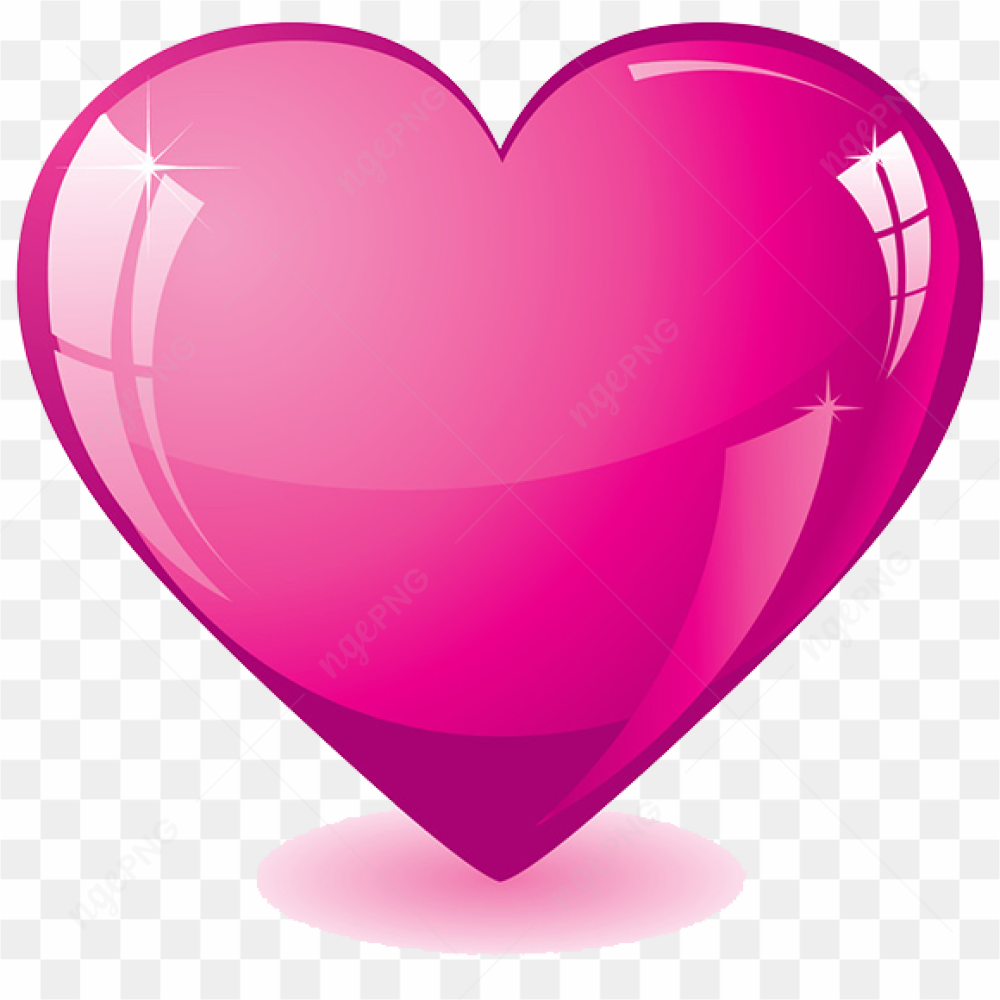 Hot Pink Heart Transparent Background
