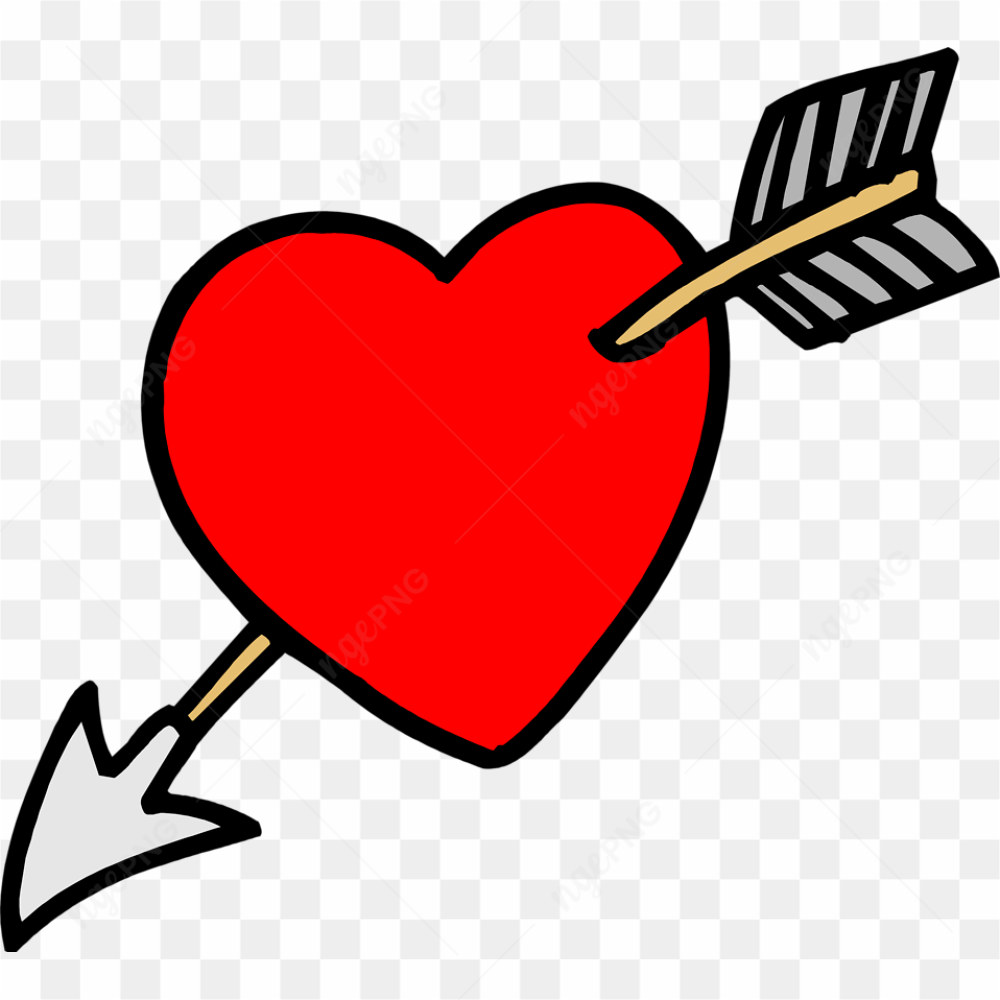Red Heart Arrow PNG Clipart