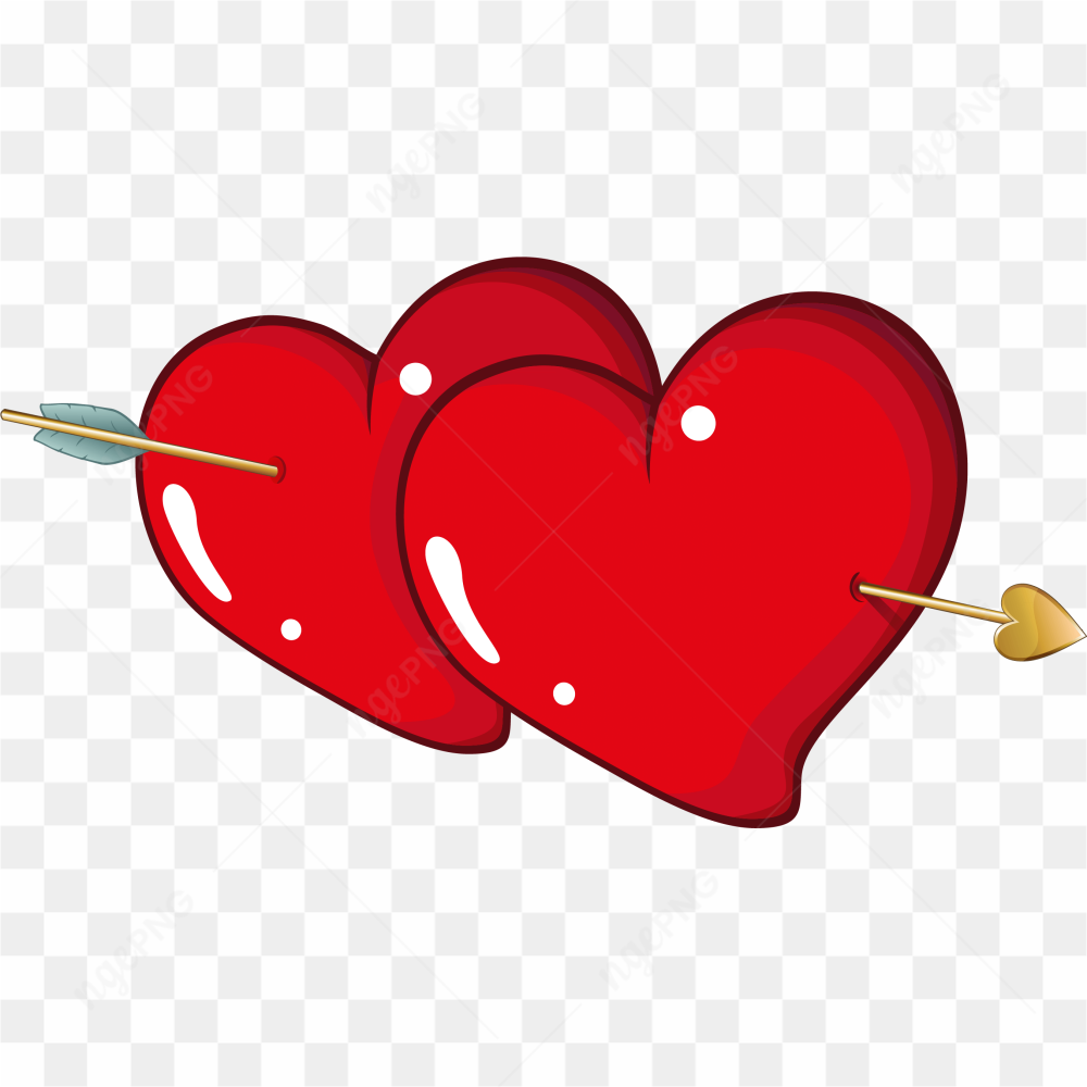 Red Heart Arrow PNG Photos