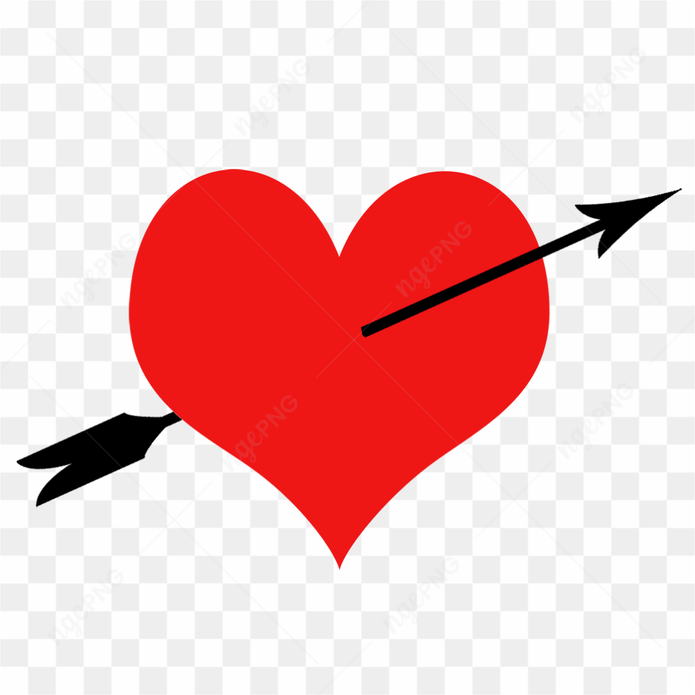 Red Heart Arrow PNG Pic