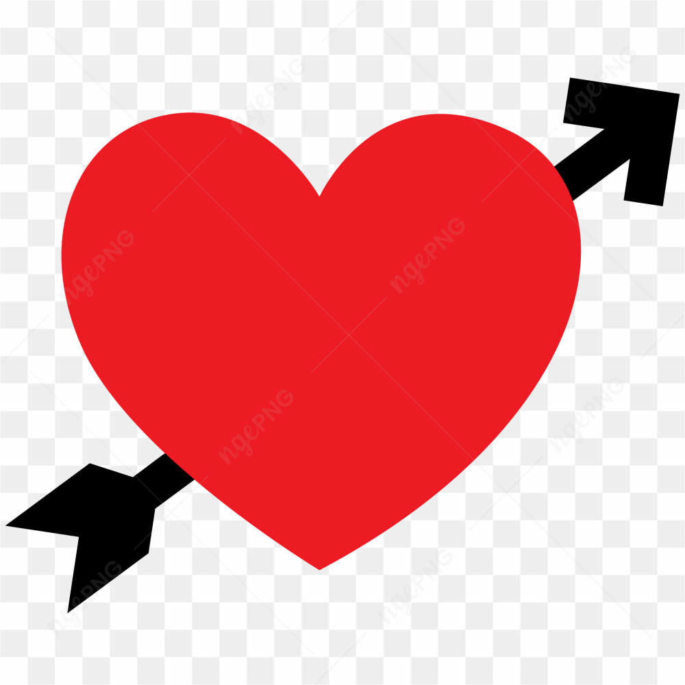 Red Heart Arrow Transparent Background