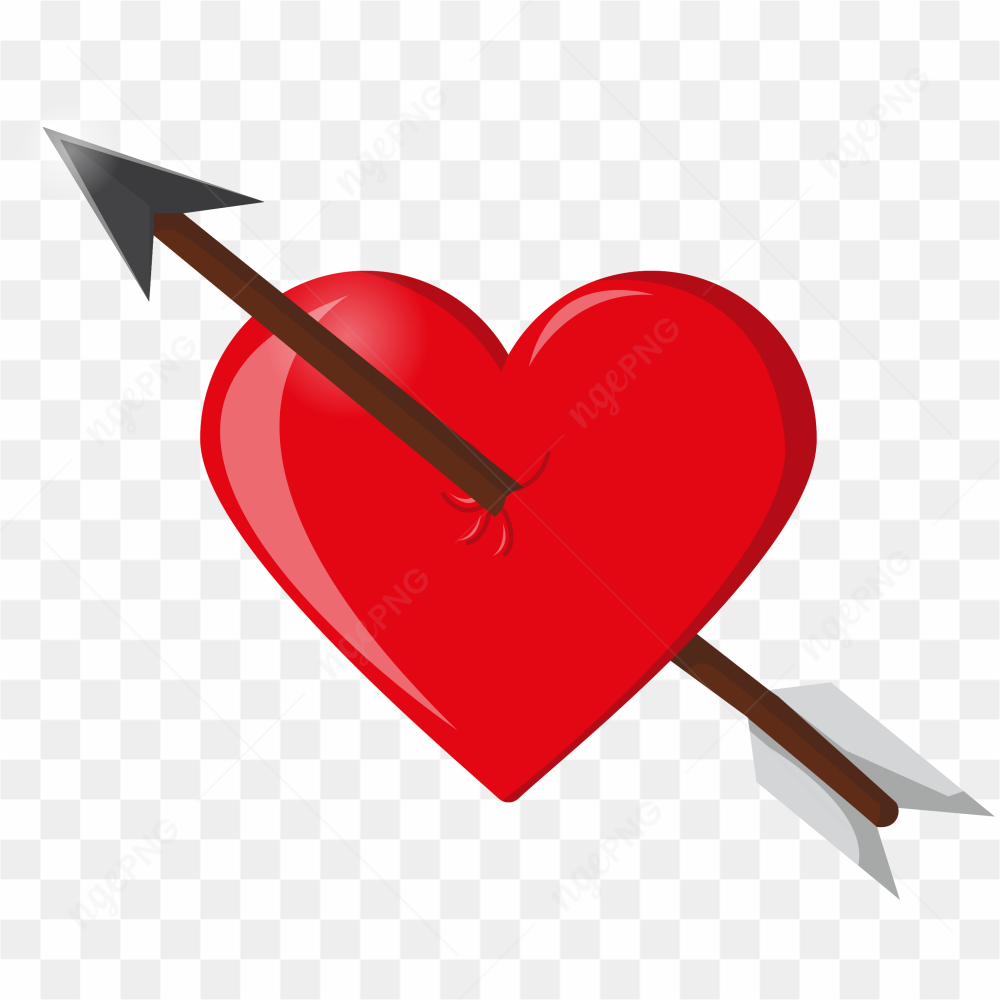 Red Heart Arrow Transparent PNG