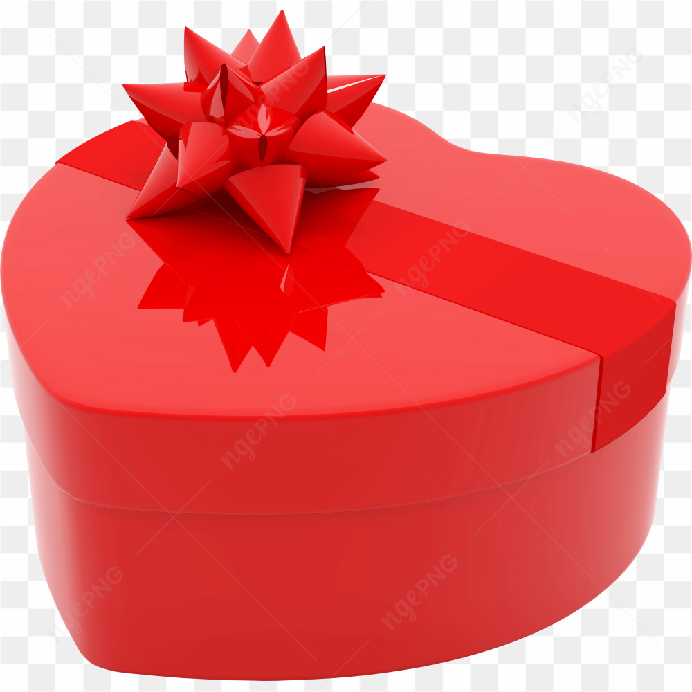 Red Heart Box PNG Transparent Image