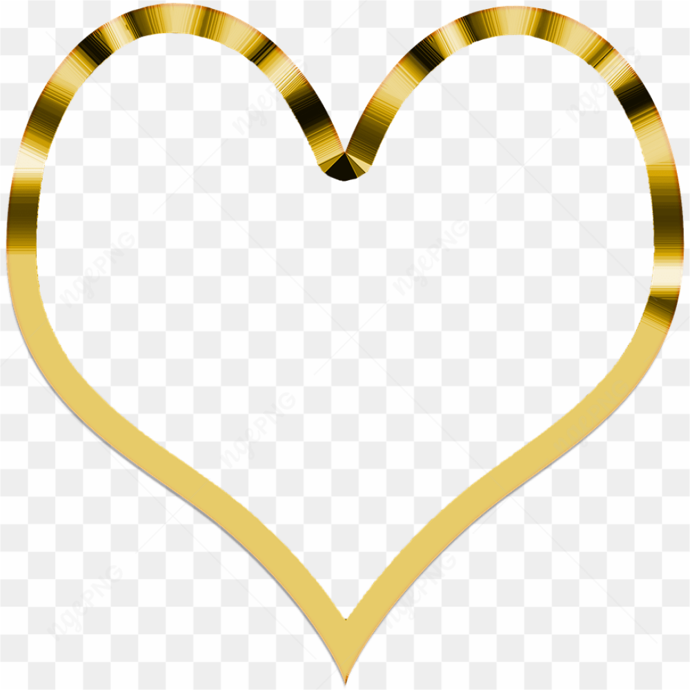 Shiny Gold Heart PNG Clipart