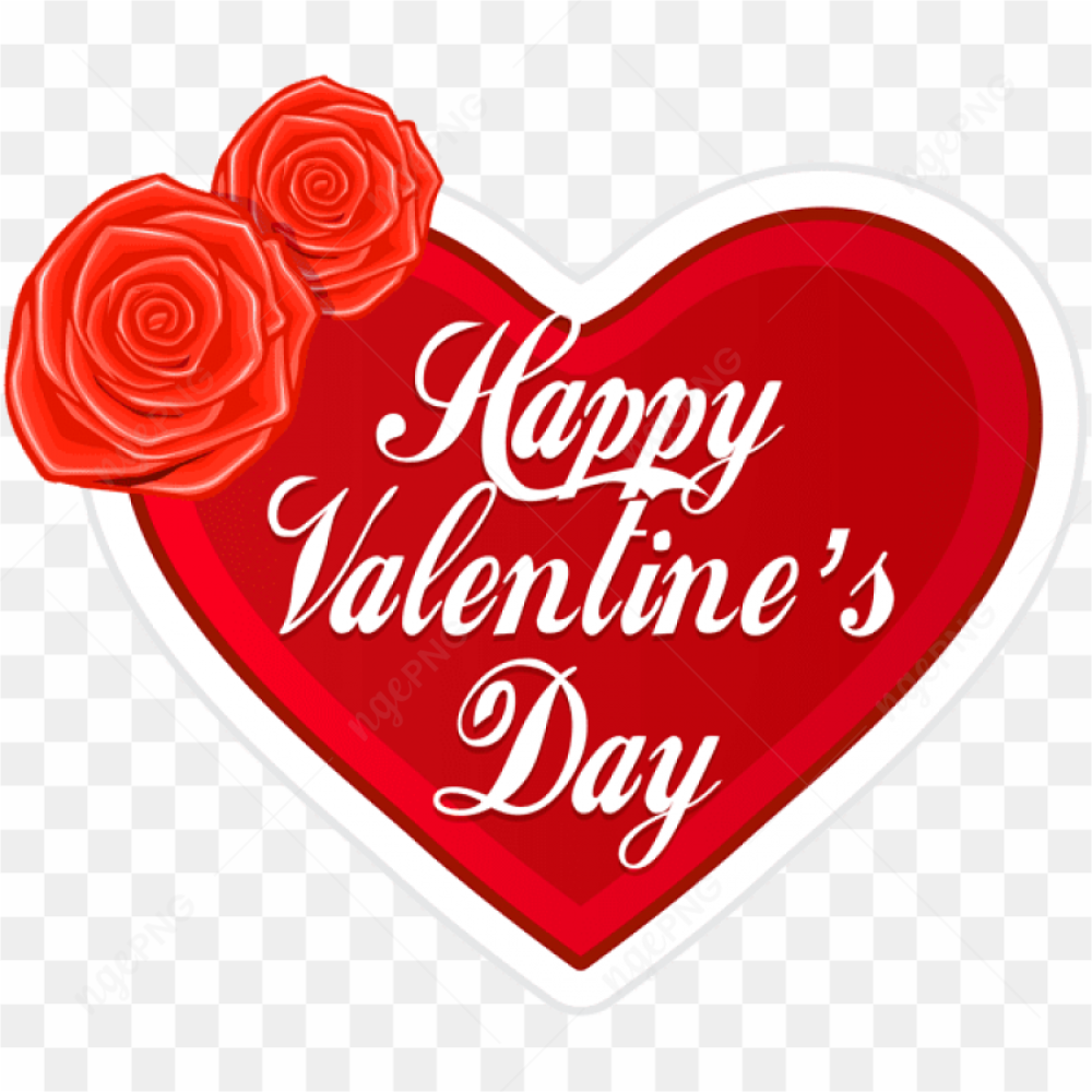 Valentines Day Heart Rose PNG