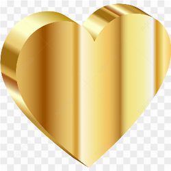 Vector Gold Heart PNG Transparent Image