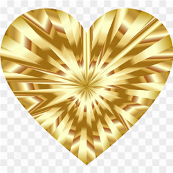 Vector Gold Heart Transparent Background