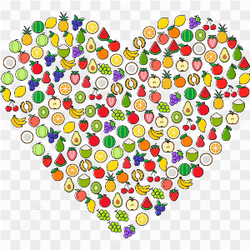 Vector Heart Fruit PNG Transparent Image