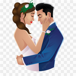 Cute Wedding Couple Cartoon PNG Free Download