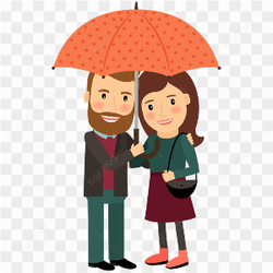 Cute Wedding Couple Cartoon PNG Isolated Image