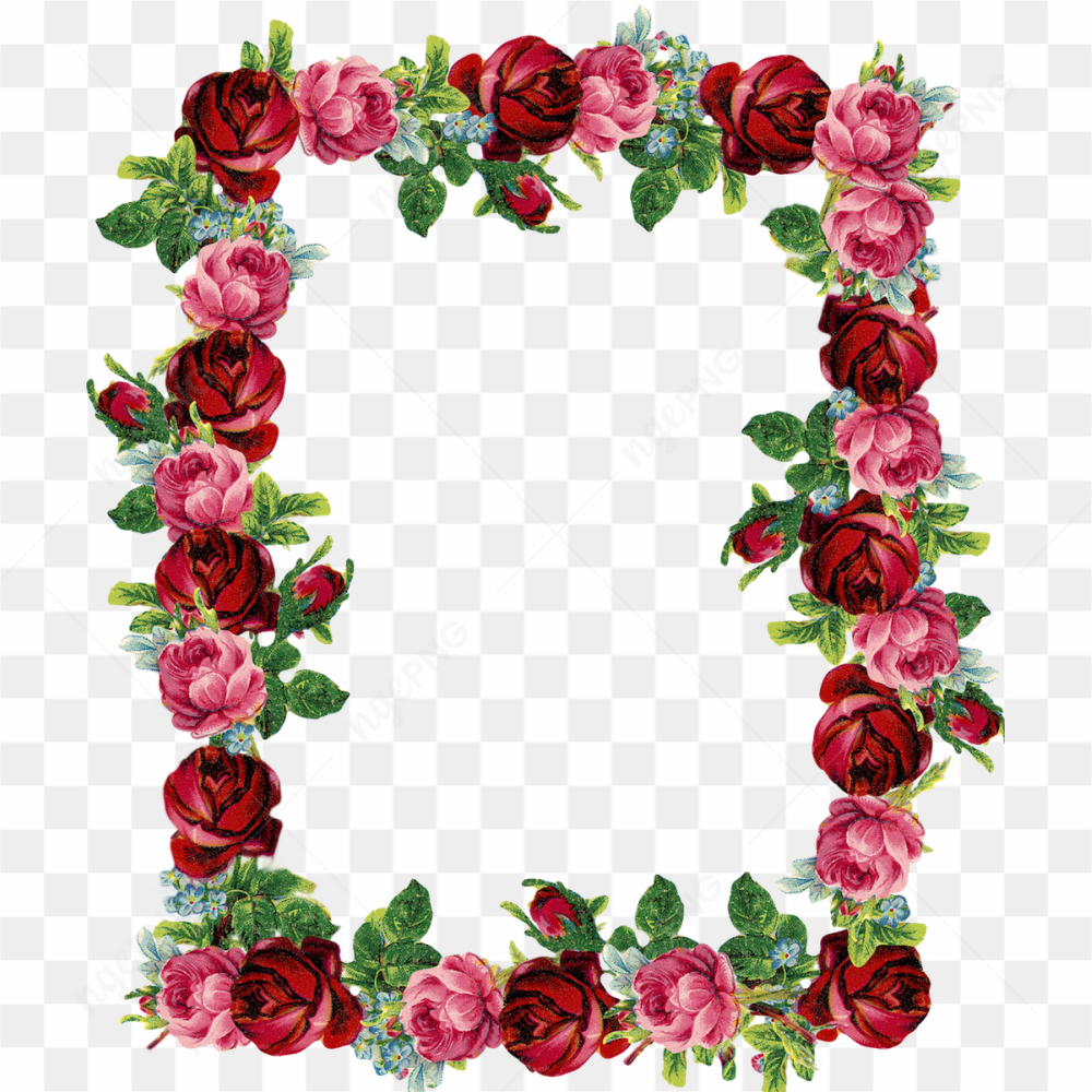 Flowers Border Frame Wedding PNG