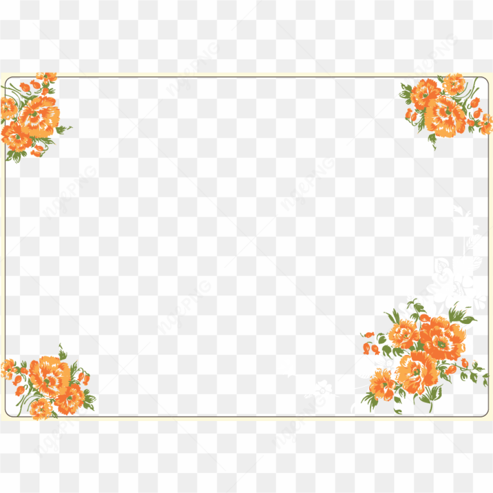 Wedding Flowers Border Frame PNG
