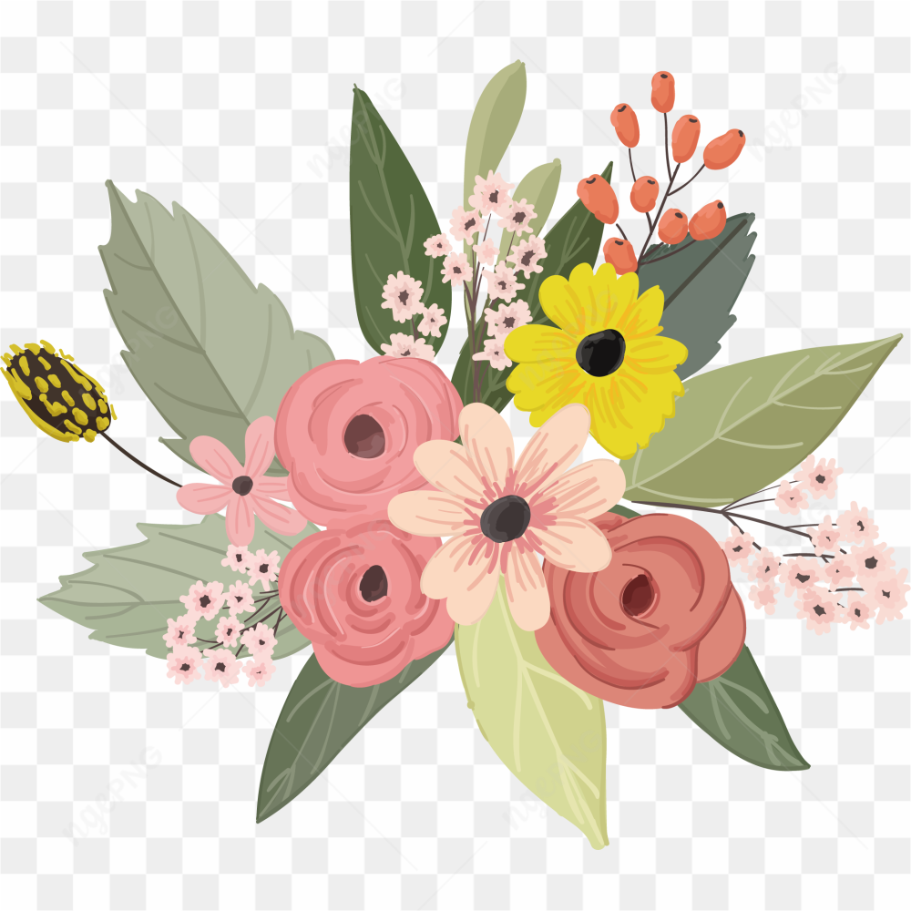 Wedding Flower Vector Art PNG
