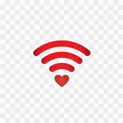 Wi-Fi in red and in the shape of a heart