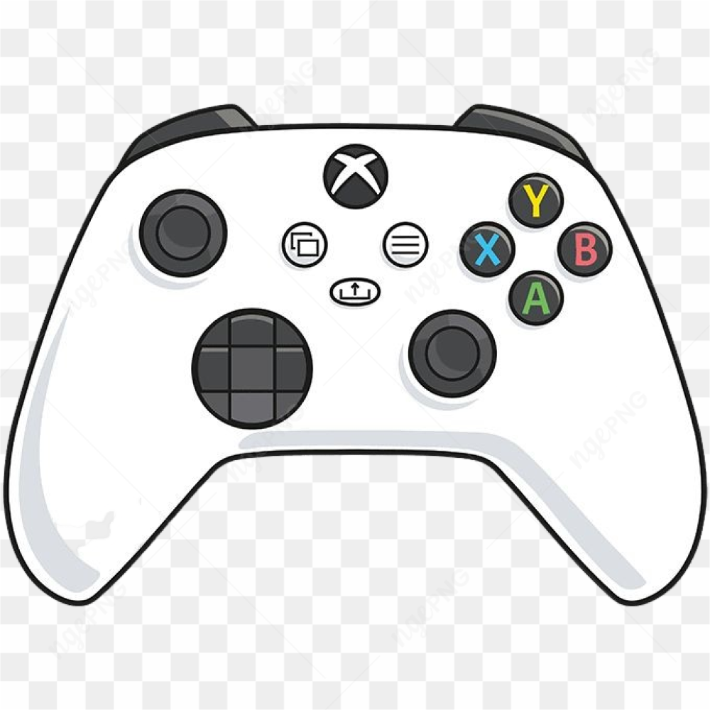 White xbox handle with colored buttons