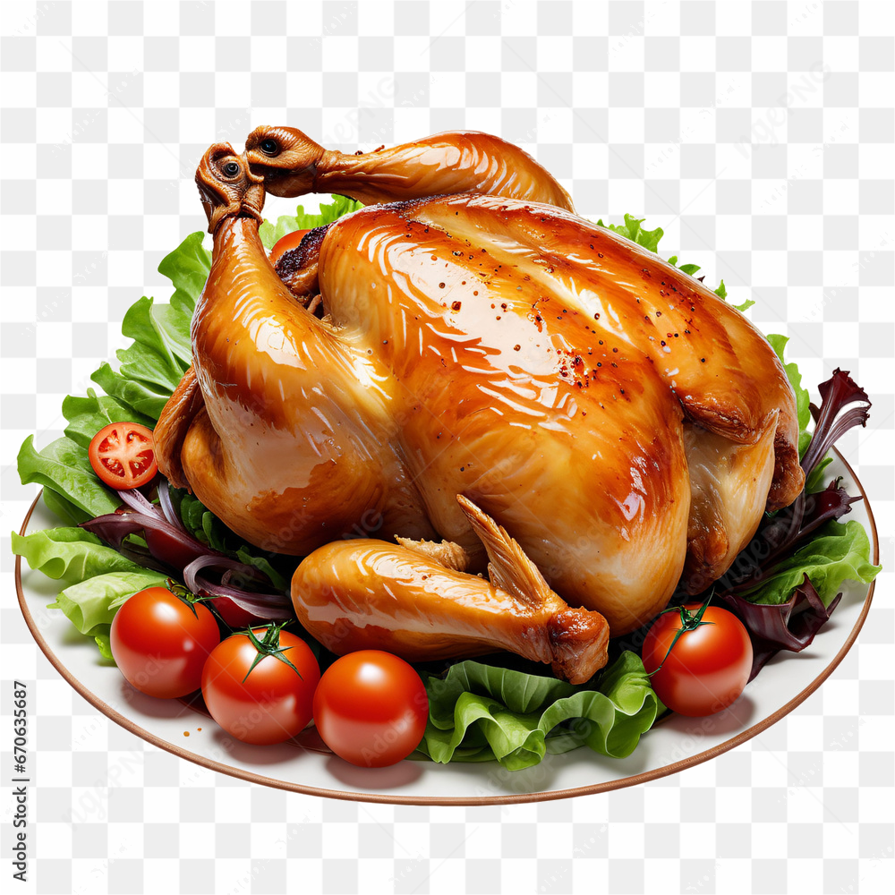 Frango assado com legumes
